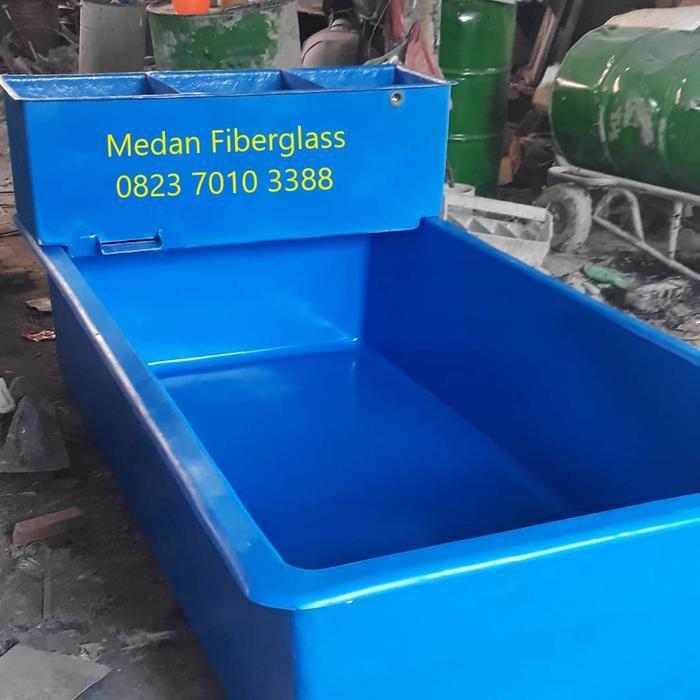 Bak Fiber Kolam Ikan 150cm x 100cm x 50cm dgn Chamber Filter Fiberglas