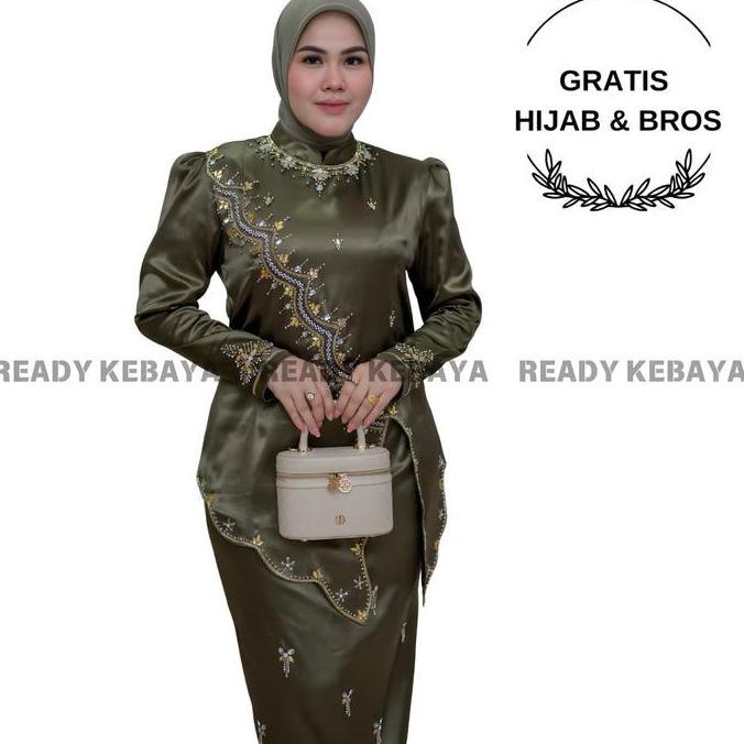 TERBARU Satu Set Leony Gratis HIjab Dan Bros II Satu Set Kurung Melayu Wanita Baju Pesta Kondang Sli