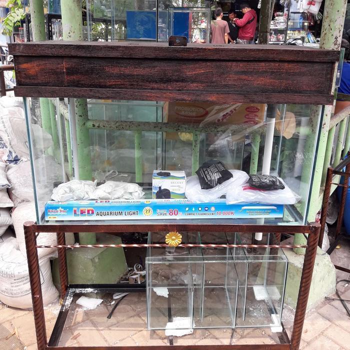 PAKET AQUARIUM 100X50X50 KACA 10 KOMPLIT