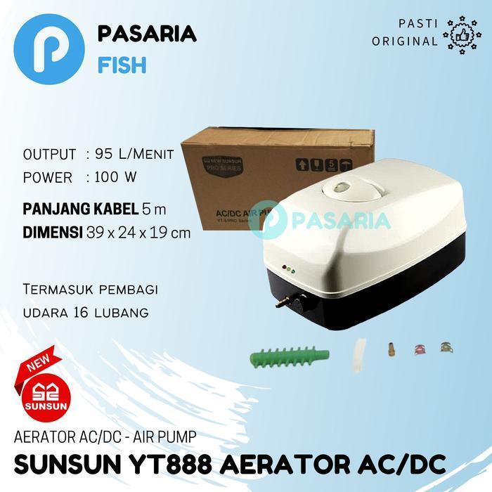 SUNSUN Aerator AC/DC YT888/Pompa Udara Oksigen YT 888 Kolam Ikan