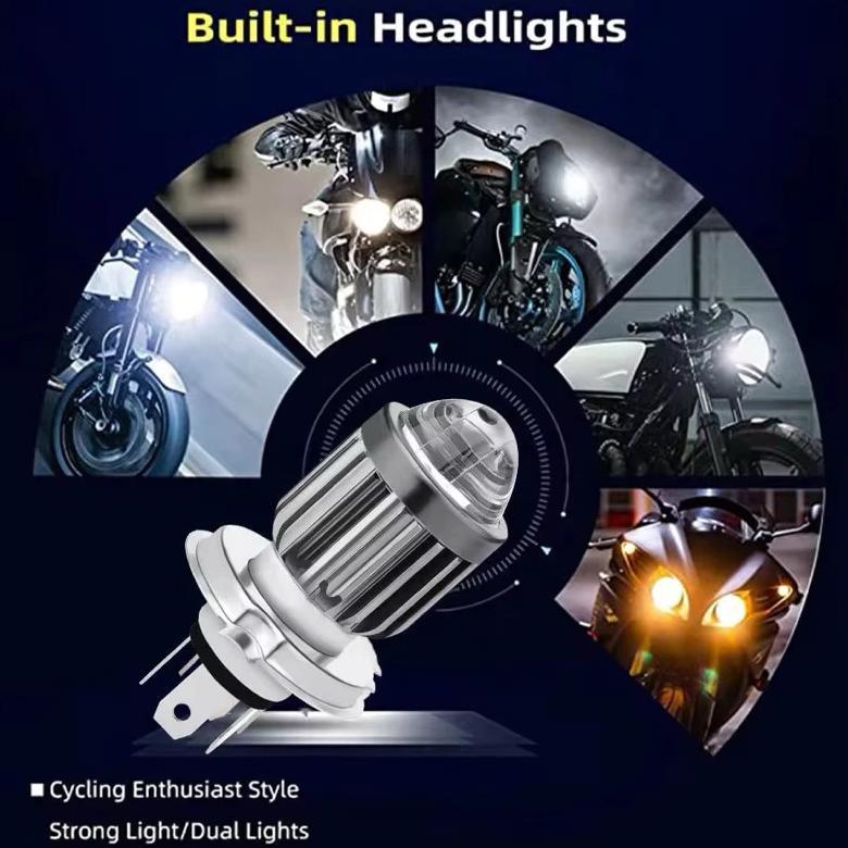Unik Lampu Depan Led H4 Laser  Lampu Led Laser Lampu Utama Motor Mobil 2 Warna Hi  Loo 20 Watt   Lam