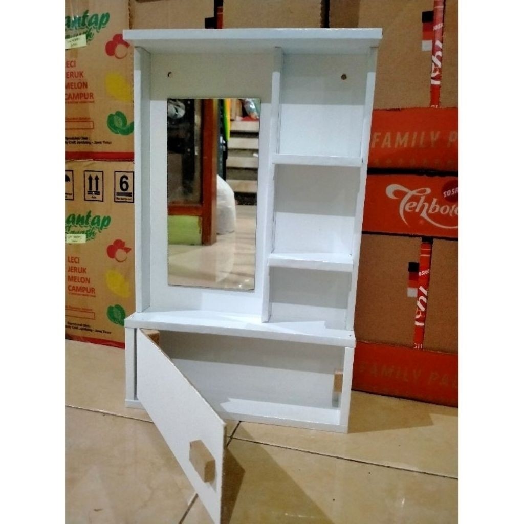 Rak Kosmetik Laci Gantung Mini/Cermin Rias Minimalis/ Rak Rias Kosmetik Rak Rias Make Up Kayu Mini