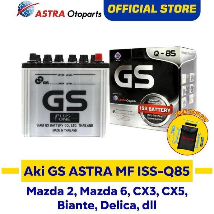 Baru Aki GS ASTRA MF ISS Idling Start Stop Q85 Mobil Mazda 2, CX 3, Biante Segera Beli
