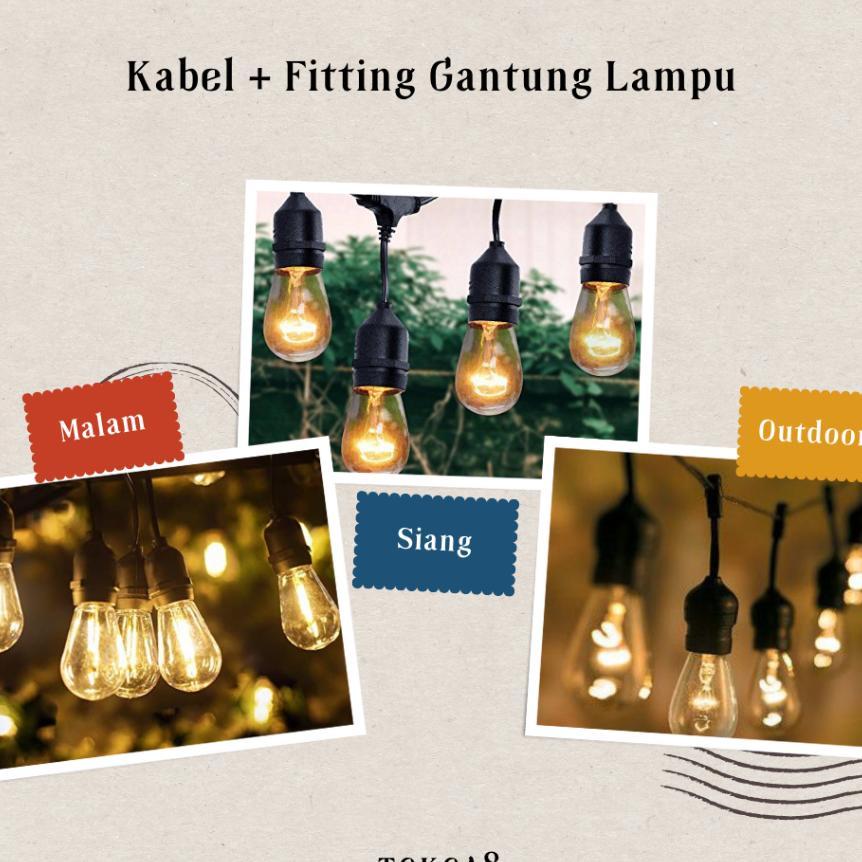 Kabel Fitting/ Kabel Fitting Lampu Gantung/ Kabel Lampu Fitting Gantung/ Lampu Decorasi Outdoor