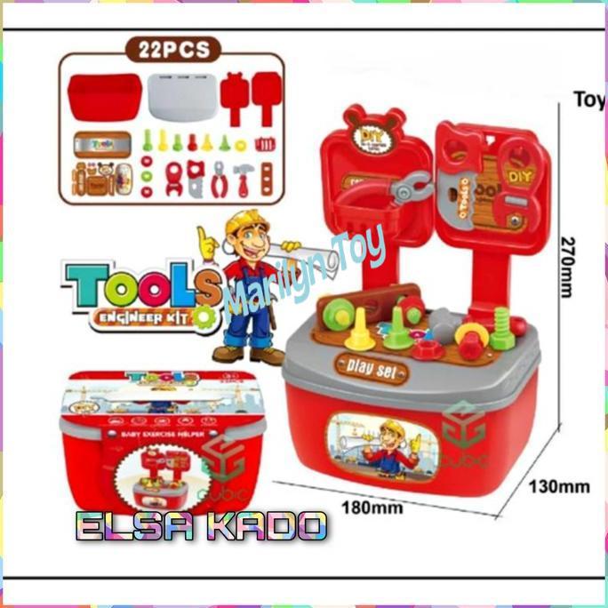 Mainan Anak Tools Set Koper Perkakas Peralatan Tukang Bengkel Edukasi