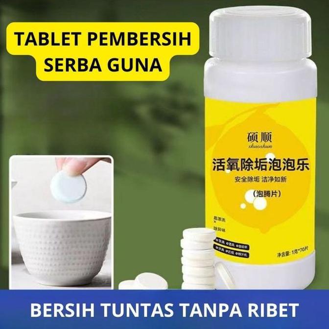 CRAINI 75 PCS Tablet Penghilang Kerak Oksigen Aktif Tablet Effervescent Penghilang Kerak Oksigen Akt