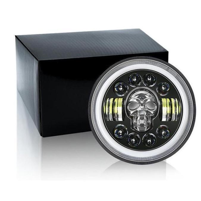 DIMOCAR Lampu LED Mobil Lampu Sepeda Motor Lampu Tembak Daymaker Motor Modifikasi Tengkorak Wrangler