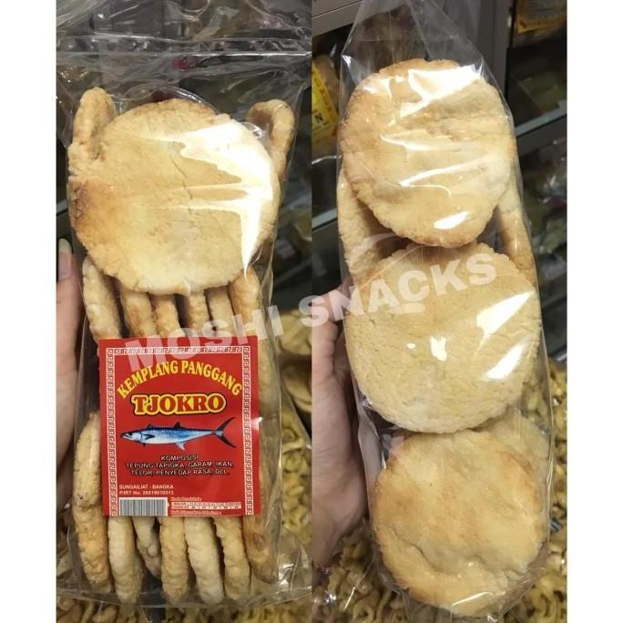 kerupuk kemplang panggang tjokro asli bangka / krupuk kemplang bakar / kemplang tunu sambal terasi n