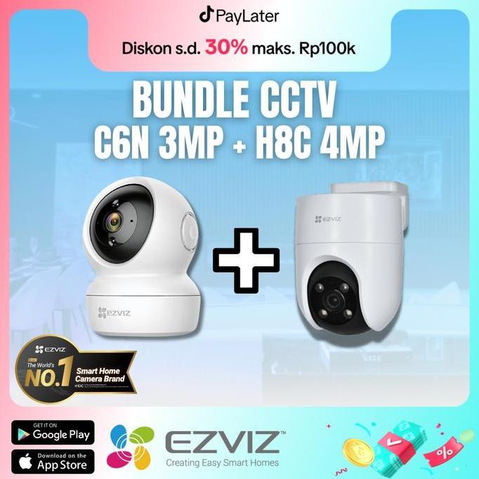 Ploratore- ( Bundle) Ezviz C6N 3Mp (Indoor) + H8C 4Mp (Outdoor) Cctv