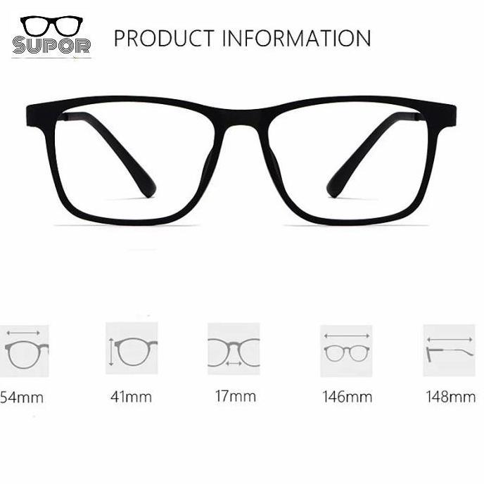 Kacamata Korea FF50 ORINAL Black Full Frame Kaca mata Minus Pria Titanium Eyewear