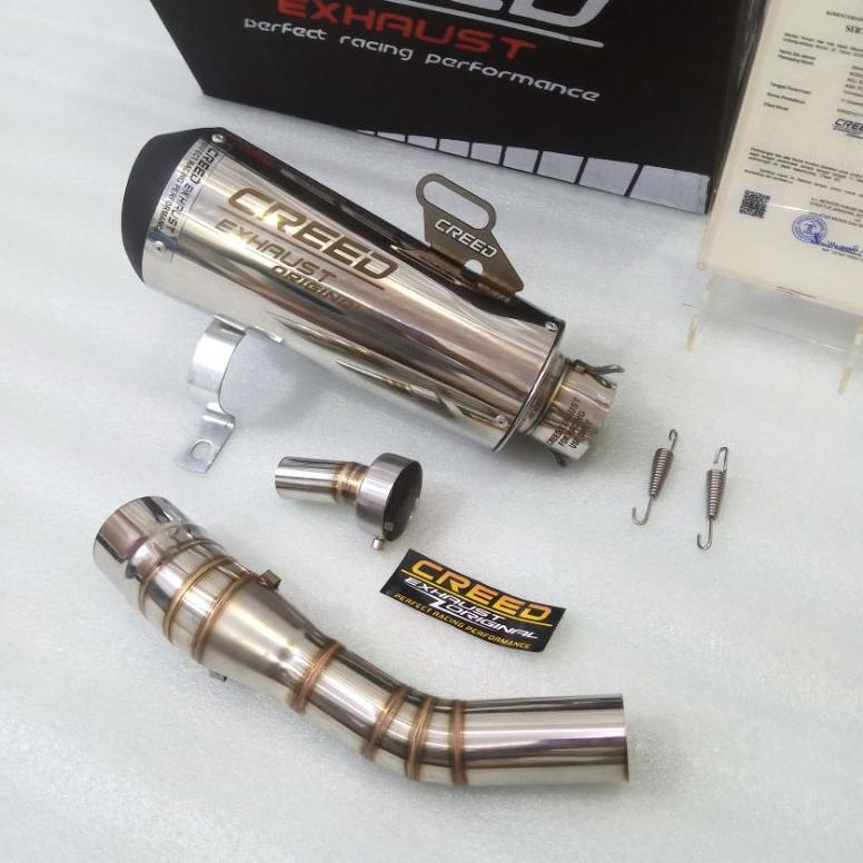 best deals creed exhaust original knalpot racing + pipa slip on tersedia untuk motor cbr 150r faceli