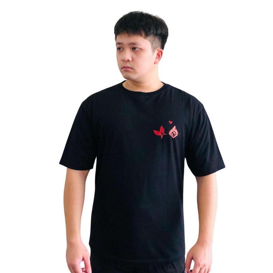 DPMN Kaos Baju Anime Genshin Hutao Oversize Tshirt Streetwear Hitam Katun combed 24s 180gsm Unisex P