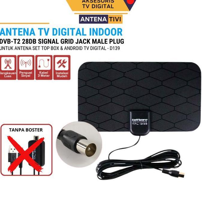 EVAJAYAMANDIRI - NEW ANTENA ANDROID TV DIGITAL SET TOP BOX DVB T2 INDOOR 3 METER 28DB