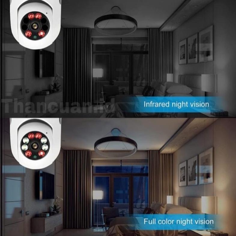 SANLOSHOP CCTV LAMPU V380 PRO 8MP KAMERA CCTV WIFI LAMPU CCTV 360 PTZ & MEMORY CARD ORIGINAL