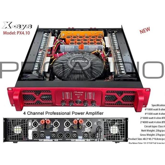 TERMURAH - Power Amplifier X-sys 4 Channel PX4.10 PX 4.10 XSYS PX-4.10 Original