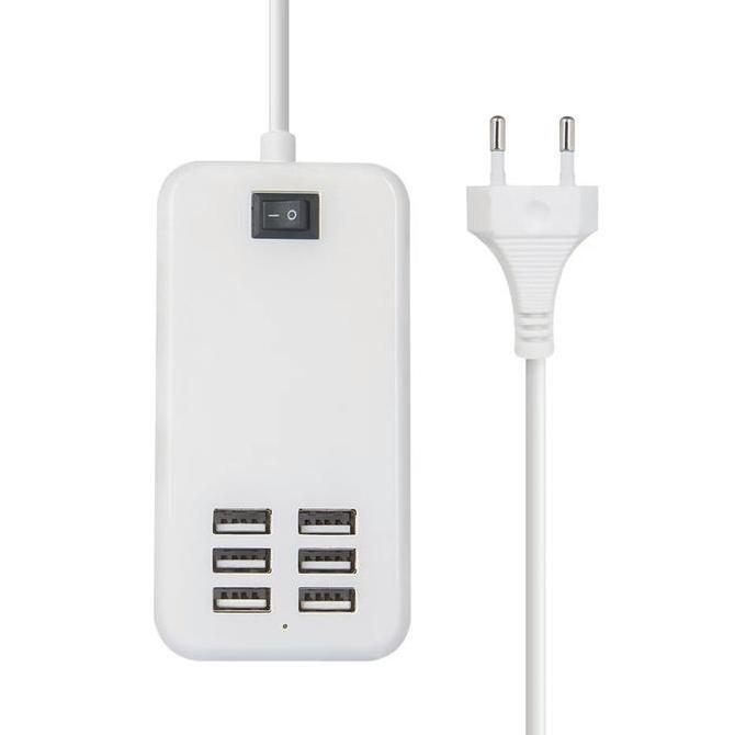 NEW ADAPTOR CHARGER USB 6 PORT / CHARGER PORTABLE USB 6 PORT ORI