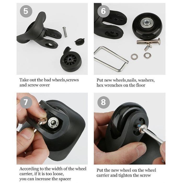 VINNATSU-1/2/4 PCS RODA KOPER PENGGANTI KARET  WHEELS RODA KOPER PENGGANTI UNIVERSAL PENGGANTI KOPER