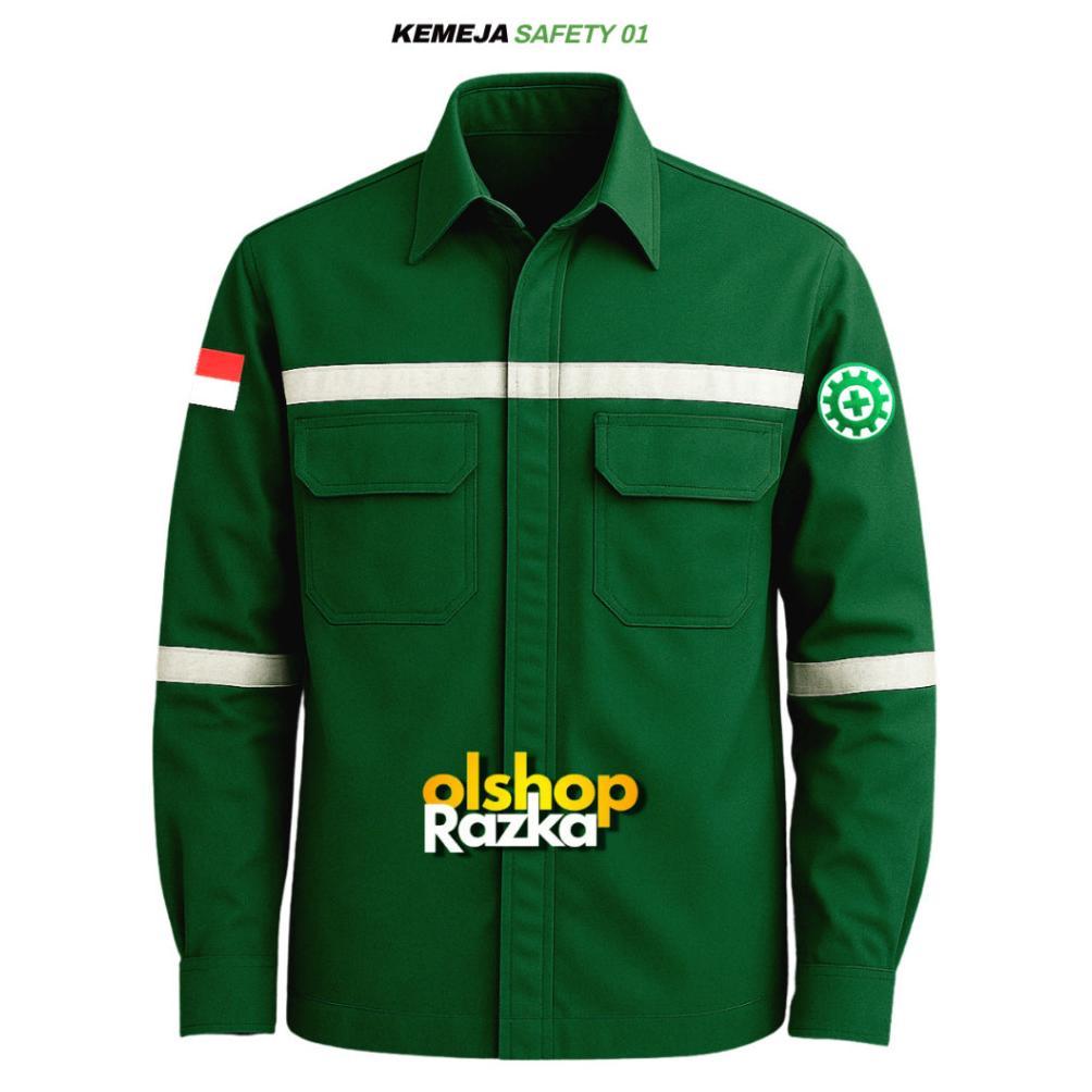 KEMEJA SAFETY PANJANG KEMEJA SAFETY | KEMEJA LAPANGAN | BAJU SAFETY LENGAN PANJANG | BAHAN DRILL M-X
