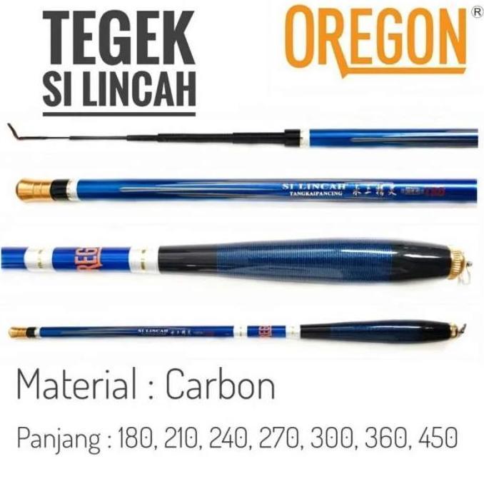 HARGA DISC - Tegek Silincah Oregon Karbon 180 210 240 270 300 360 450 Joran Ros Pendek Kaku Kolaman 