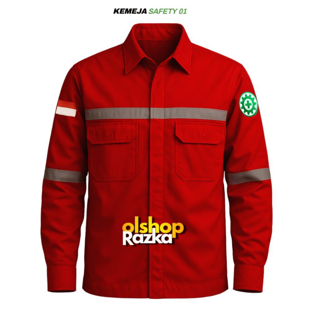 KEMEJA SAFETY PANJANG KEMEJA SAFETY | KEMEJA LAPANGAN | BAJU SAFETY LENGAN PANJANG | BAHAN DRILL M-X