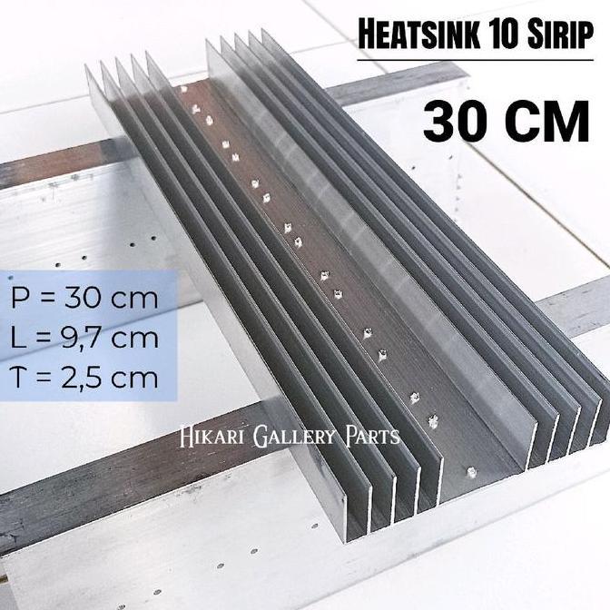 TERLARIS HEATSINK 30CM PENDINGIN TRANSISTOR FINAL 10 SIRIP 1.5MM