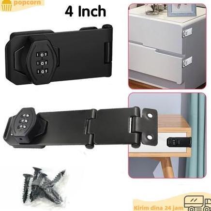 BUNDUQ 4 Inch Kunci Gembok Pintu Kunci Kode Angka Kunci Gembok Pintu Anti-theft Untuk Lemari Pakaian