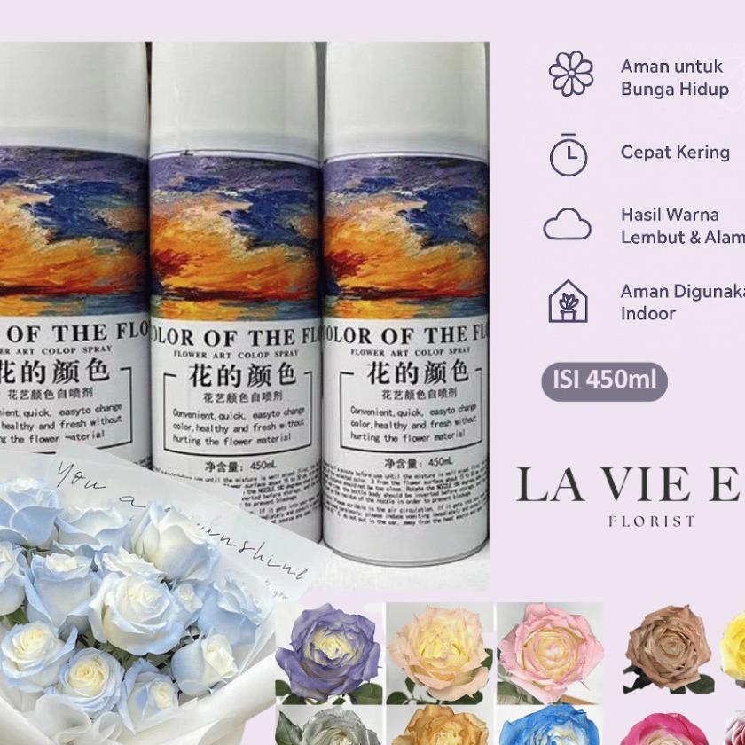 Floral Color Spray Pilox | Cat Semprot Pewarna Bunga Asli Cepat Kering / Flower Spray Design Master