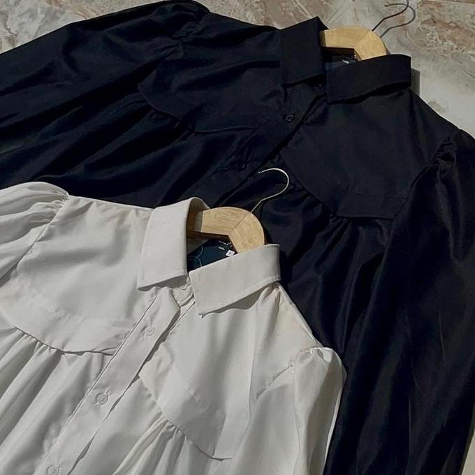 BY LFAZ Laudya Shirt | Kemeja Kerja - Kuliah Katun Premium Wanita Balon Kerah Baju Atasan Casual