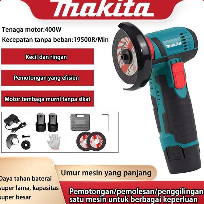HILYAWN MAKITA Angle Grinder mini Cordless Brushless 3inch Baterai litium 12V/16.8V Mesin Gerinda ta