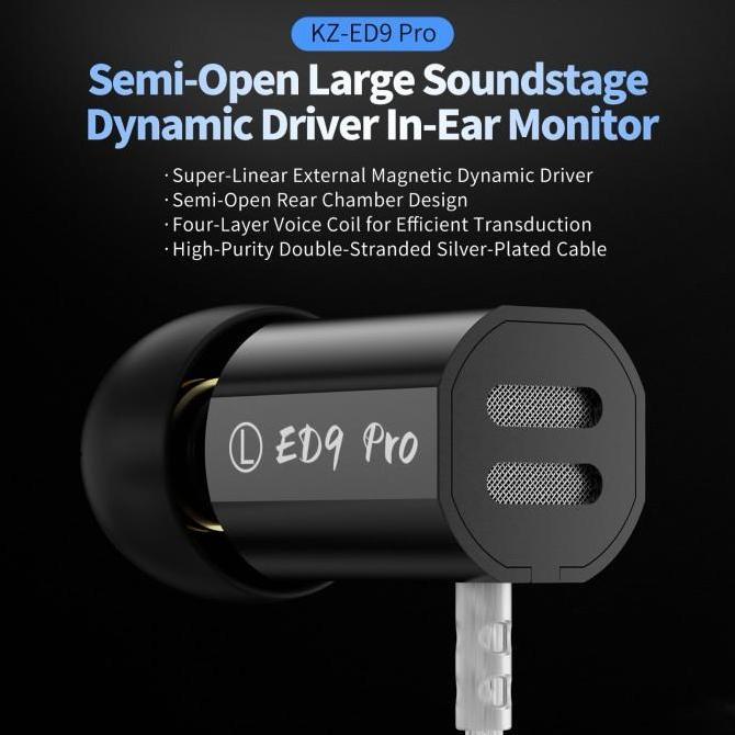 KZ ED9 Pro Single DD In Ear Metal Earphone with MIC