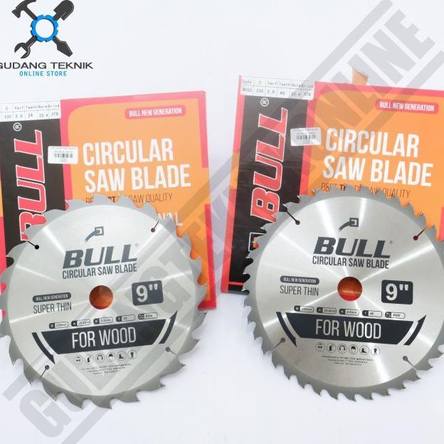 Mata Pisau Kayu Circular Saw 9" 24T 40T Bull / Circular Saw Blade Mata Gergaji Circle 9 Inch 24T 40T