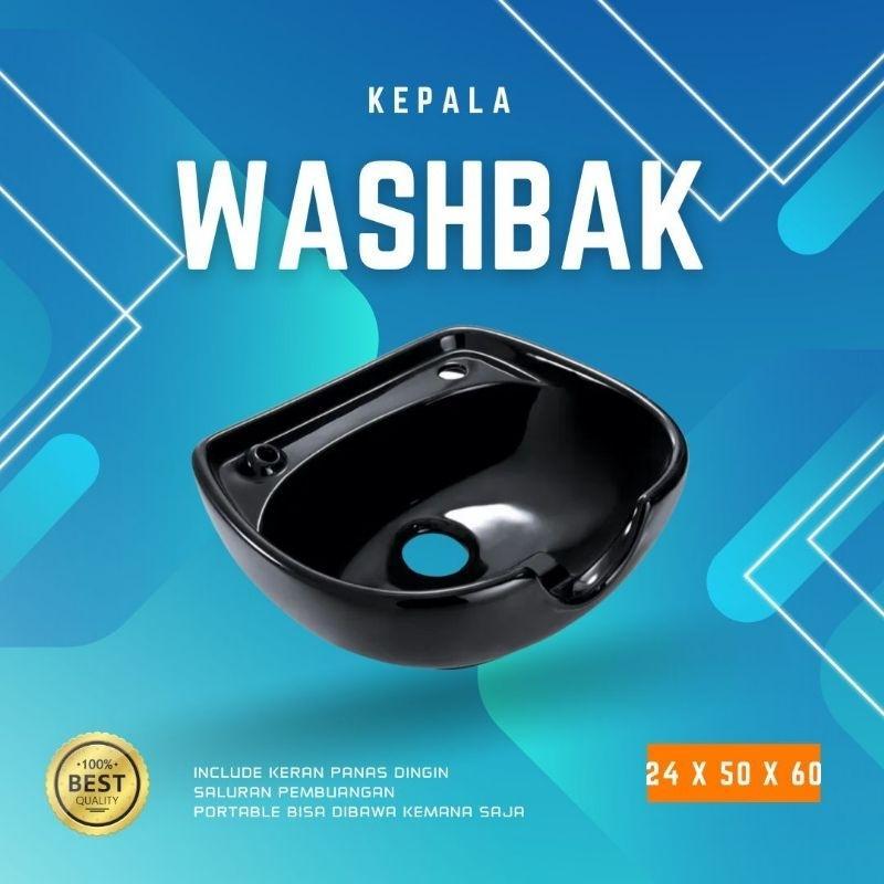 Washbak Keramas Keramik Mewah Hitam Putih Merah