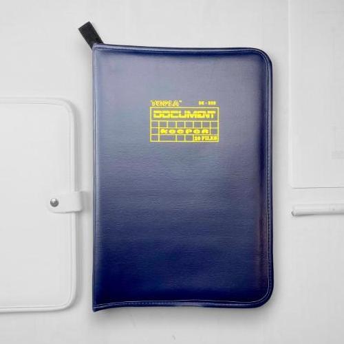 Package- Topla Dokumen Keeper Resleting Anti Air Kulit / Document Keeper F4 (Folio)