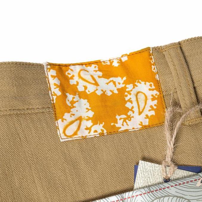HAVEN II CAENTER PANTS 15.5oz Khaki Herringbone Selvedge