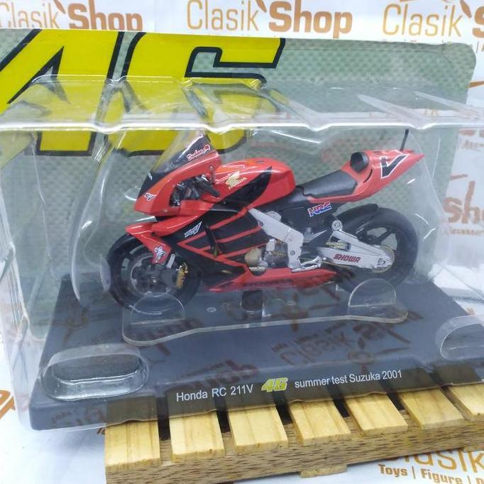 Diecast Miniatur Valentino Rossi Honda RC 211V Suzuka TEST SUMMER 2001