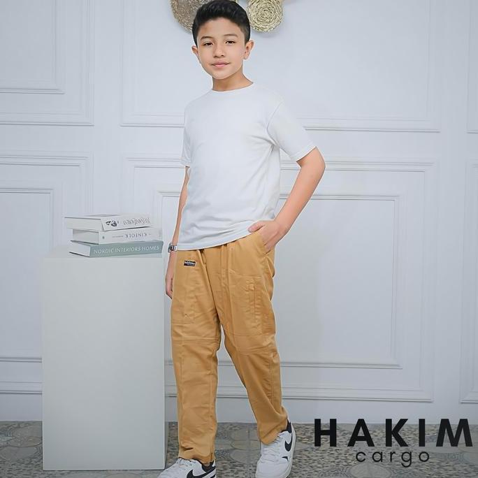 Calca- Celana Cargo Anak Laki Laki Pria Remaja Desa Hakim Katun Formal Panjang Hitam