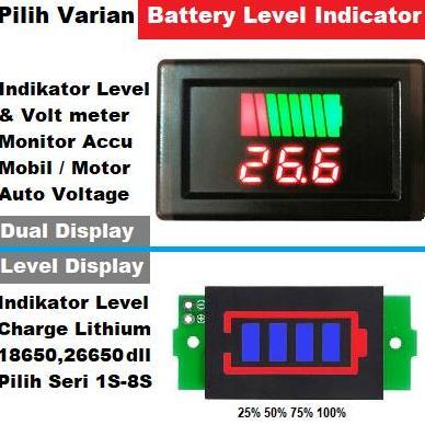 Ricita- Battery Charger Level Indicator Aki+Voltmeter /Indikator Baterai 18650