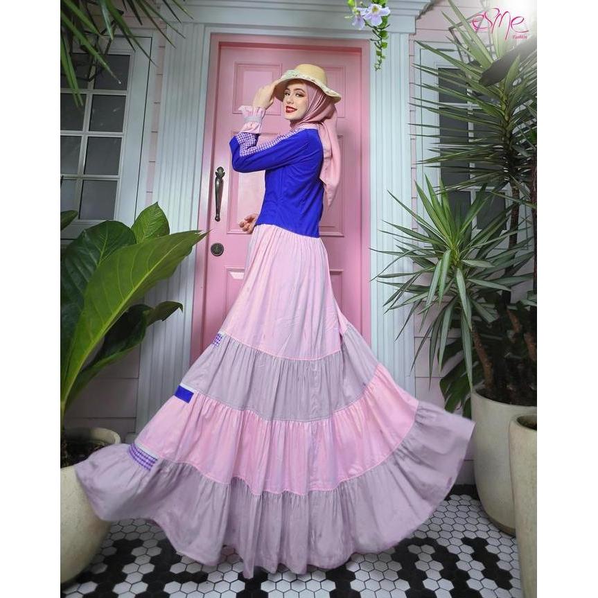 BAJU GAMIS BRANDED ESME EUROPEAN E-101205 GAMIS KEKINIAN TERBARU DREESS MEWAH UNIK DRESS MEWAH GAMIS