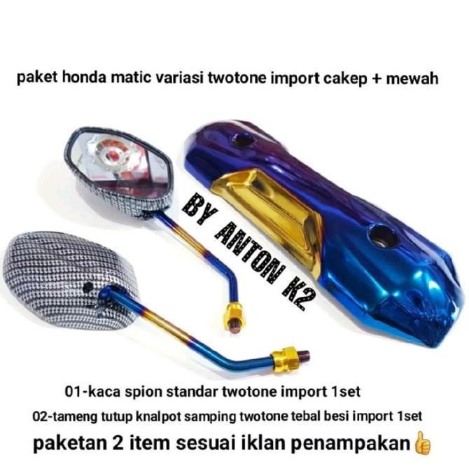 Promo KACA SPION STANDAR THAILOOK PAKET TUTUP KNALPOT BESI MOTOR BEAT VARIO KARBU/BEAT FI ISS ESP/SP