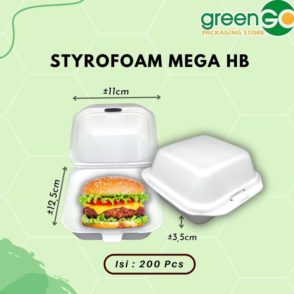 Terlaris Styrofoam Mega Isi 200 Pcs / Sterofoam Kecil Makanan / Styrofoam Burger Kecil Murah / Foam 
