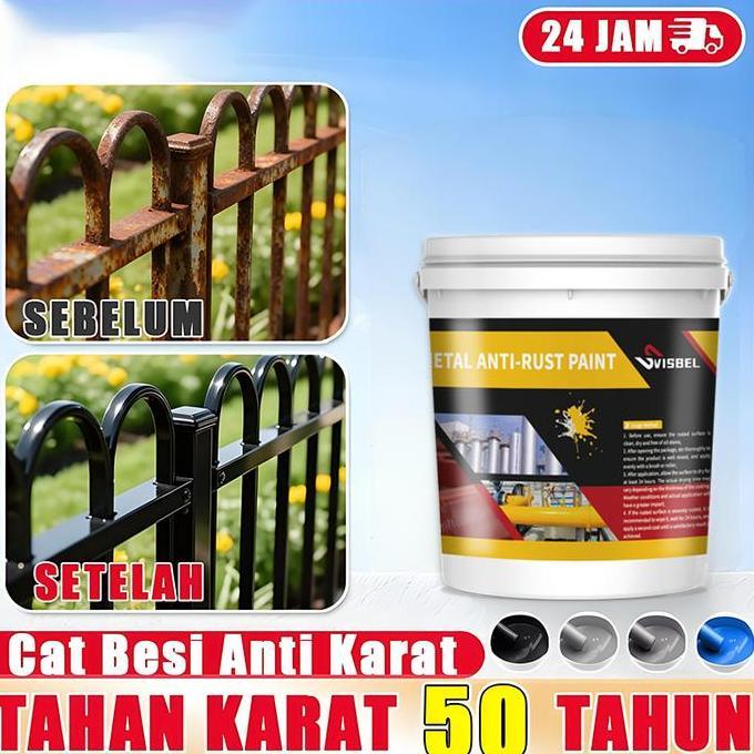 Cat baja ringan anti karat Cat besi pagar anti karat Tahan air Pencegahan karat Untuk semua logam Ca