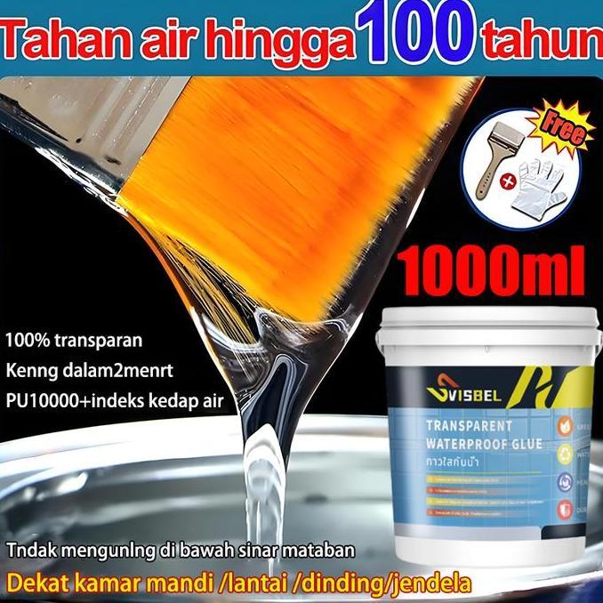 Lem Anti Air Anti Bocor 1000g Cepat Kering Lem Bening Transparan Waterproof Dan Rembes Sealent Aquap