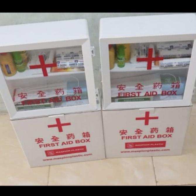 Kotak P3K plus isi / Kotak P3K plus isi Lengkap / Kotak obat plus isi