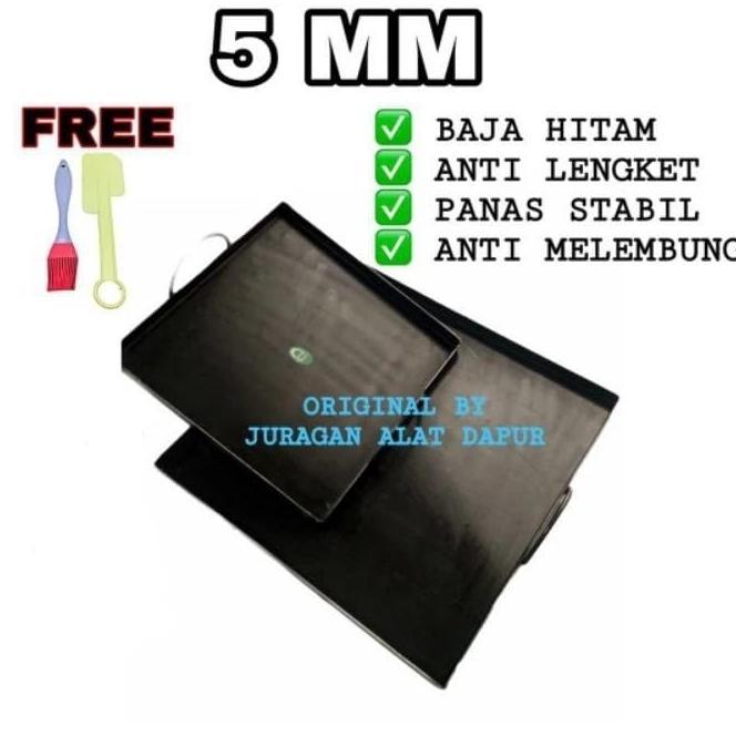 Wajan Roti Bakar / Wajan Kebab / Wajan Sosis / Wajan Burger / Wajan Anti Lengket / Wajan Baja 5Mm