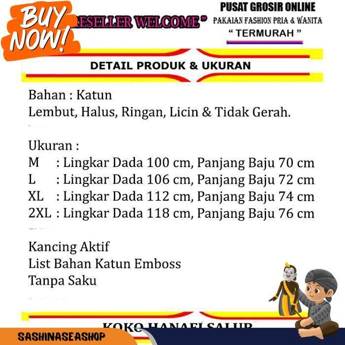 Baju Koko Muslim Garis Salur Hitam Putih Lengan Pendek Lengan Panjang Casual Ganjar Pranowo Atasan H