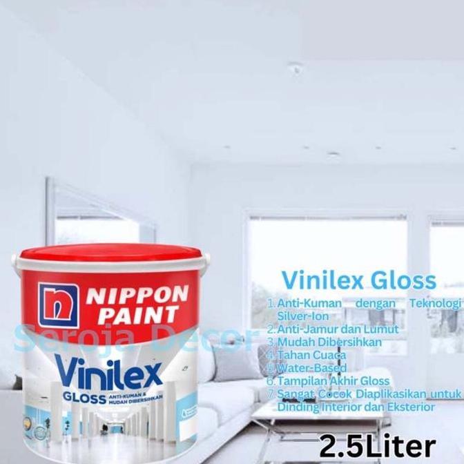TERBARU - Nippon Paint Vinilex Gloss 2.5 Liter Cat Tembok Interior