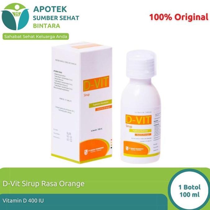 Arrivare- D-Vit Sirup 400 Iu 60Ml | Vitamin D3 Harian Untuk Kesehatan Tulang Anak