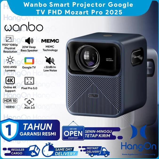 Wanbo New Mozart Pro Smart Projector Full HD 1080P FHD 4K Support ASA3.0 Auto-Focus 1200 ANSI Lumens