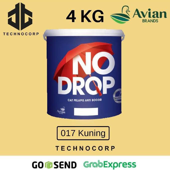 NEW NO DROP 017 KUNING / CREAM CAT PELAPIS ANTI BOCOR TEMBOK GENTENG 4 KG