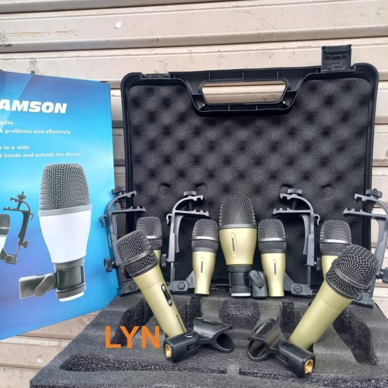 MIC DRUM SAMSON PGA7 KIT PLUS KOPER MIC DRUM ISI 7 MICROPHOE FULL SET PLUS JEPITAN